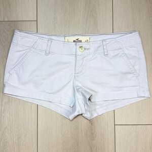 VTG Y2K Hollister Low Rise Mini Shorts W25 Beige Stretch Booty Summer Festival